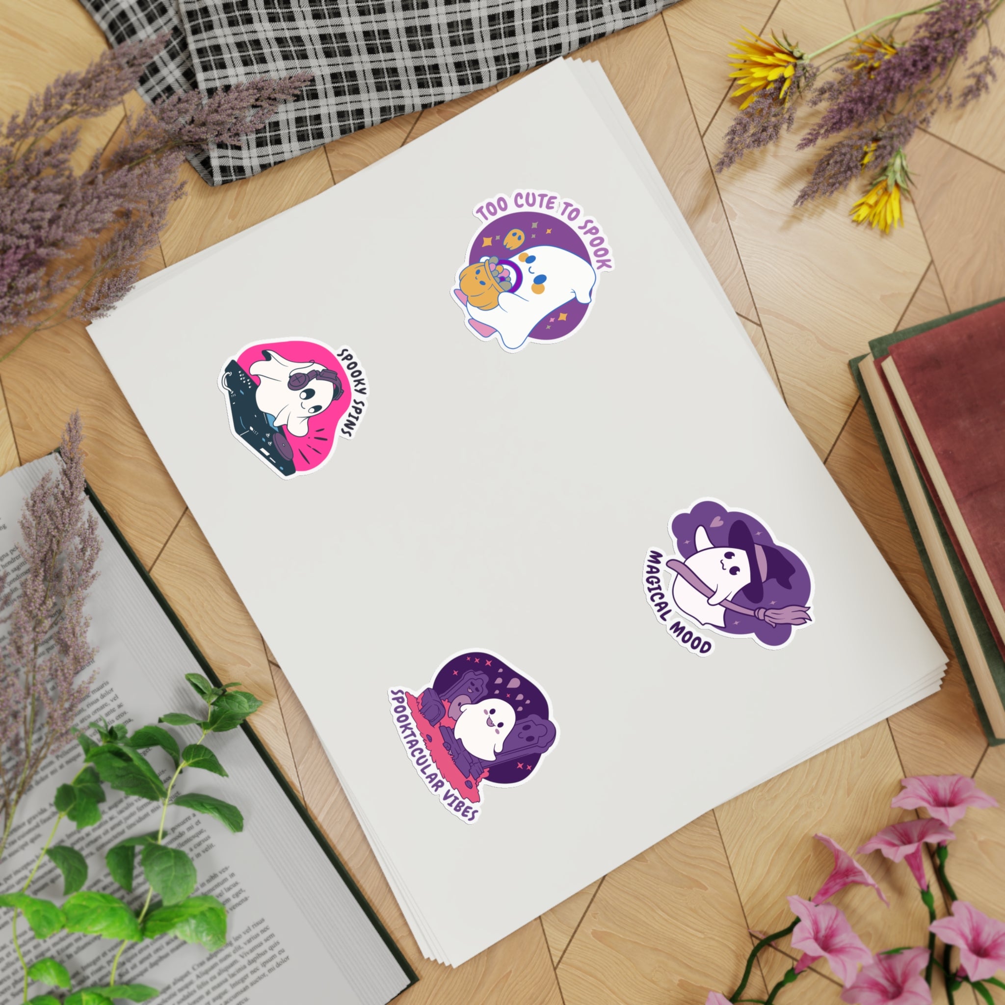 Magical Sticker Sheet Bundle 5 - Cute Halloween Stickers Aesthetic, Perfect for Journals, Scrapbooking, Gift Wrapping, Kids' Crafts, and Halloween Decor