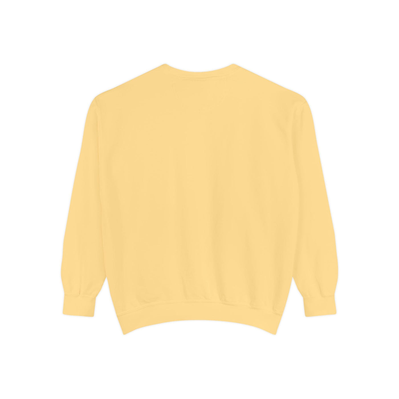 Yellow unisex sweatshirt with ribbed cuffs and hem for mountain skiing enthusiasts
