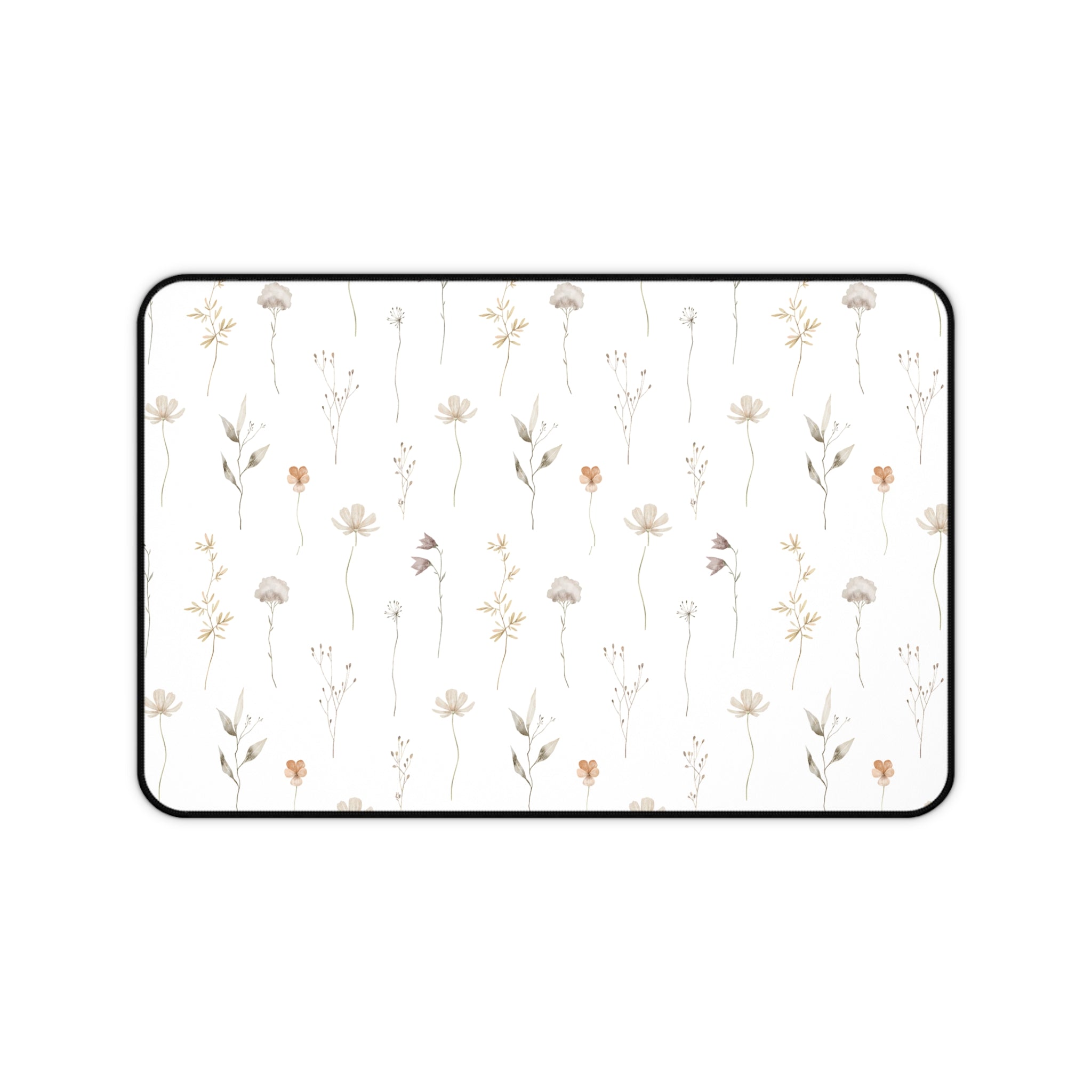 Minimalist Floral Desk Mat | Neutral Office Decor | Aesthetic Mouse Pad | Modern Workspace Gift