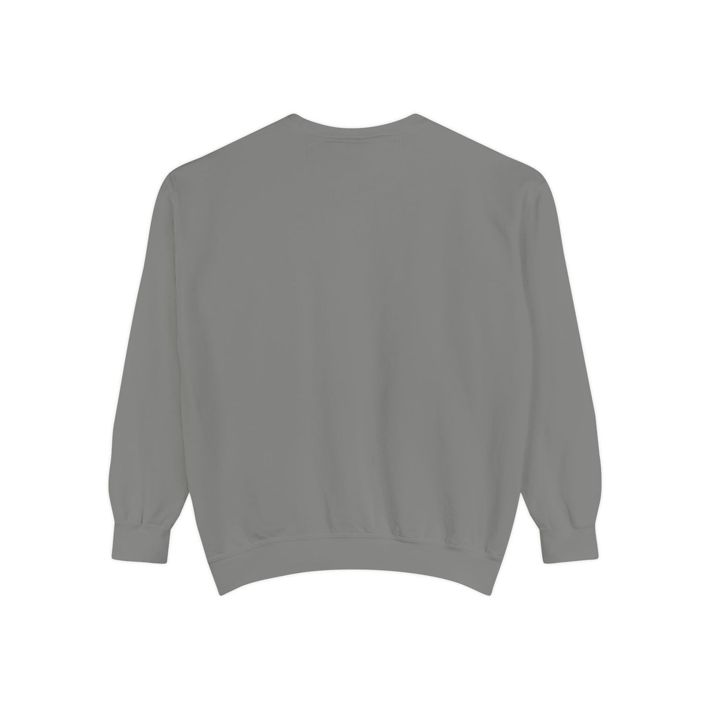 Cozy unisex garment-dyed sweatshirt with minimalist embroidery, ribbed cuffs, and soft cotton blend fabric.