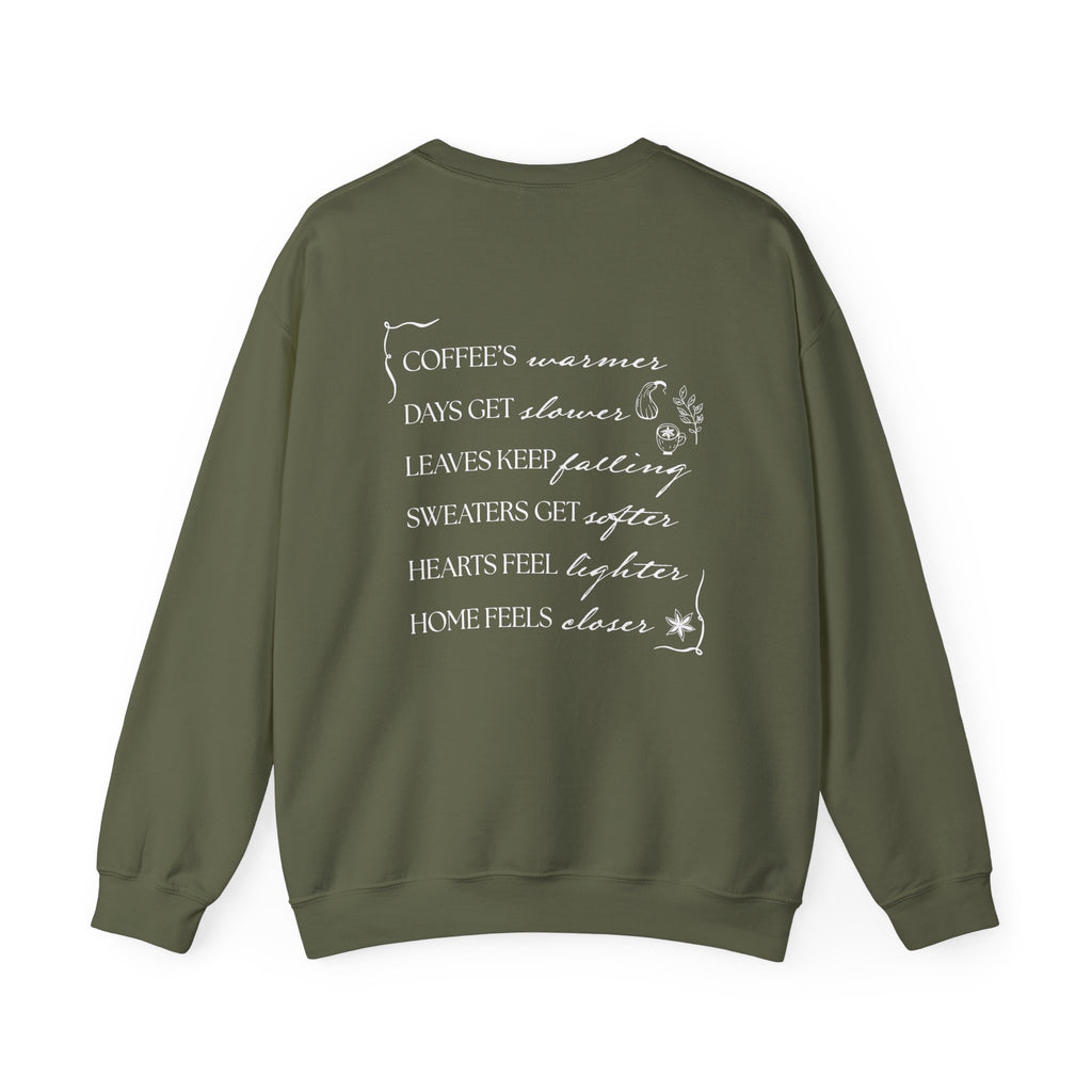 Fall Things Sweatshirt - Cozy Minimalist Autumn Crewneck for Coffee Lovers and Homebodies
