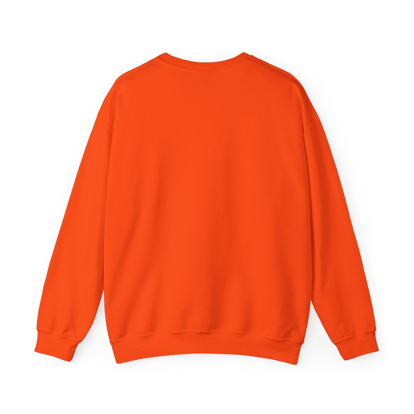 Back view of a plain red unisex crewneck sweatshirt for Christmas holiday MERRY style