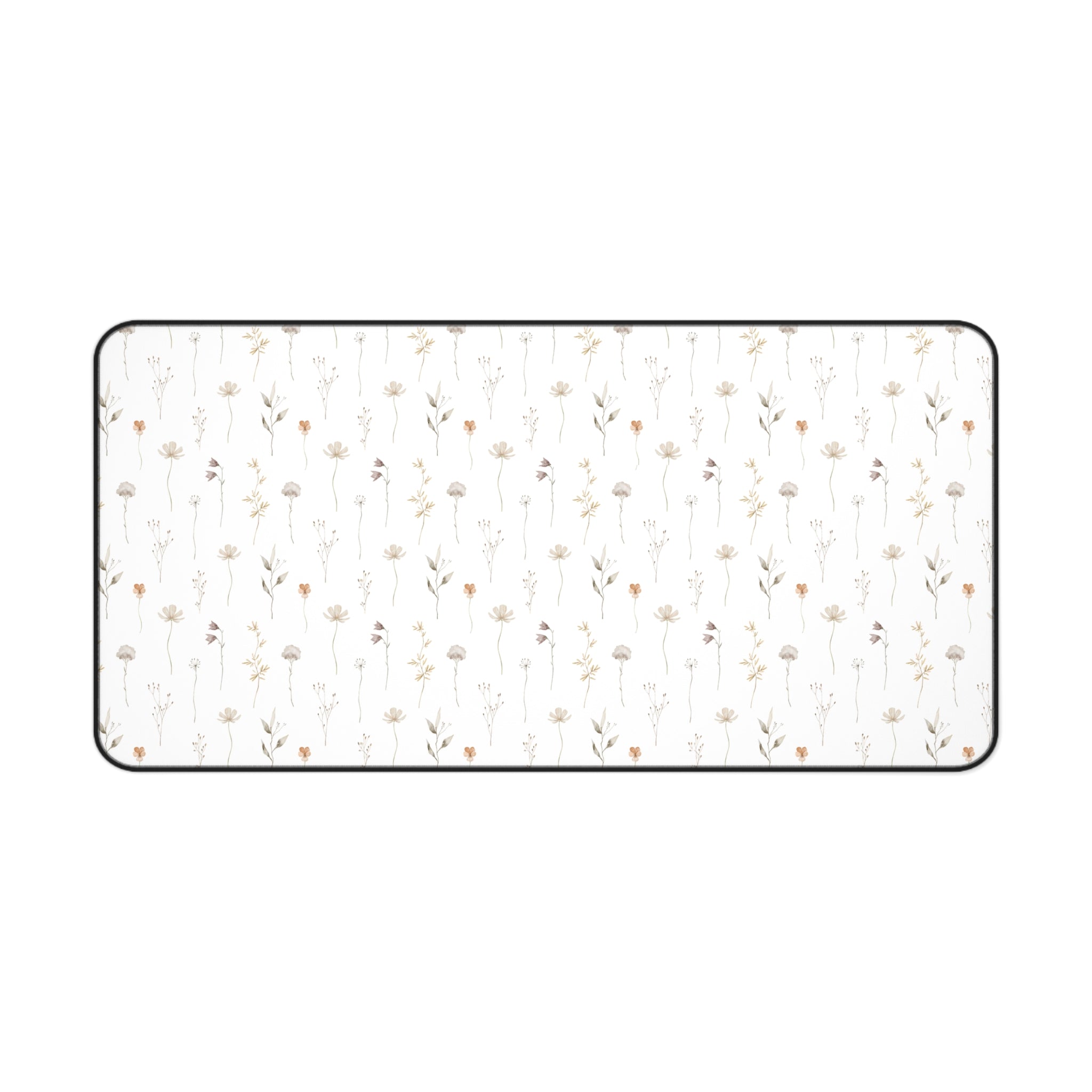 Minimalist Floral Desk Mat | Neutral Office Decor | Aesthetic Mouse Pad | Modern Workspace Gift