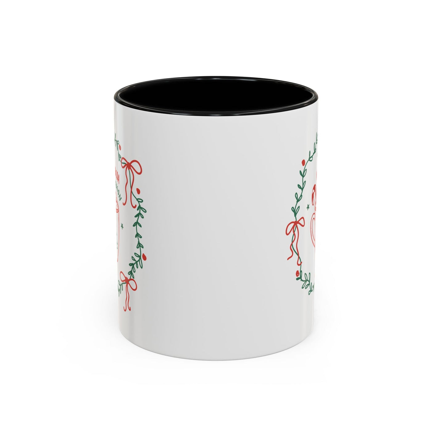 Cozy Hot Cocoa Mug white ceramic with black interior