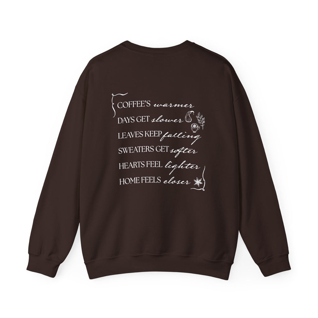 Fall Things Sweatshirt - Cozy Minimalist Autumn Crewneck for Coffee Lovers and Homebodies