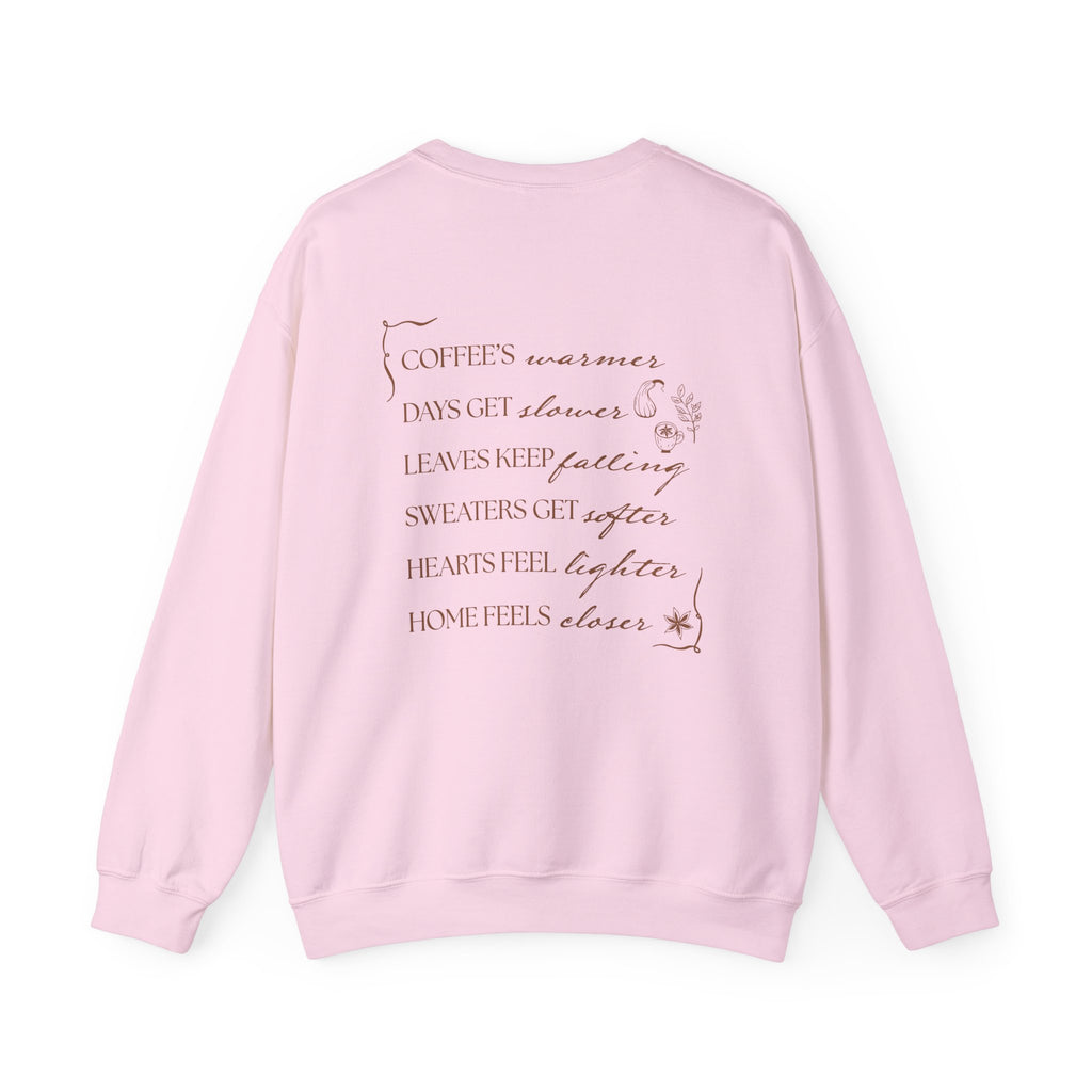 Fall Things Sweatshirt - Cozy Minimalist Autumn Crewneck for Coffee Lovers and Homebodies