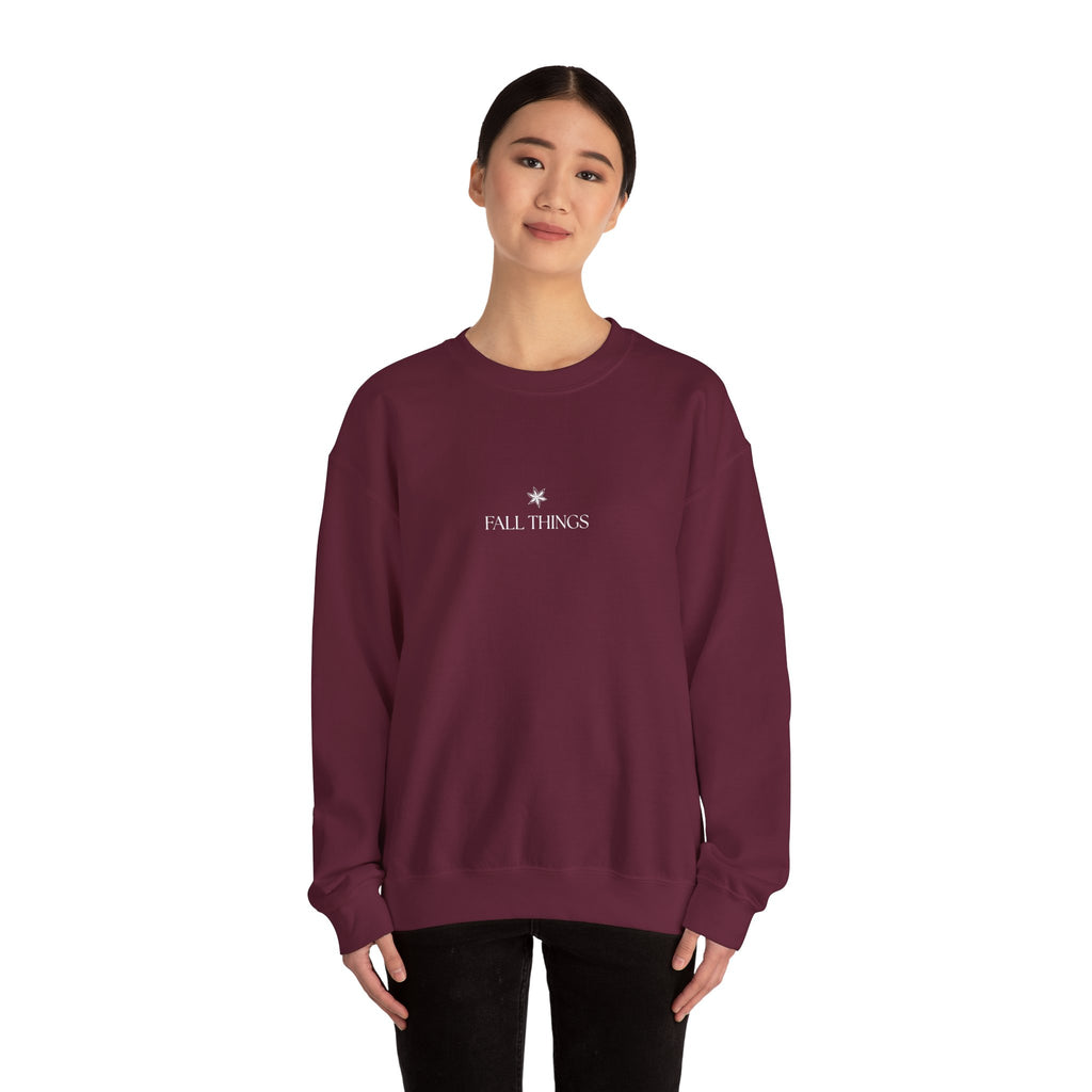 Fall Things Sweatshirt - Cozy Minimalist Autumn Crewneck for Coffee Lovers and Homebodies