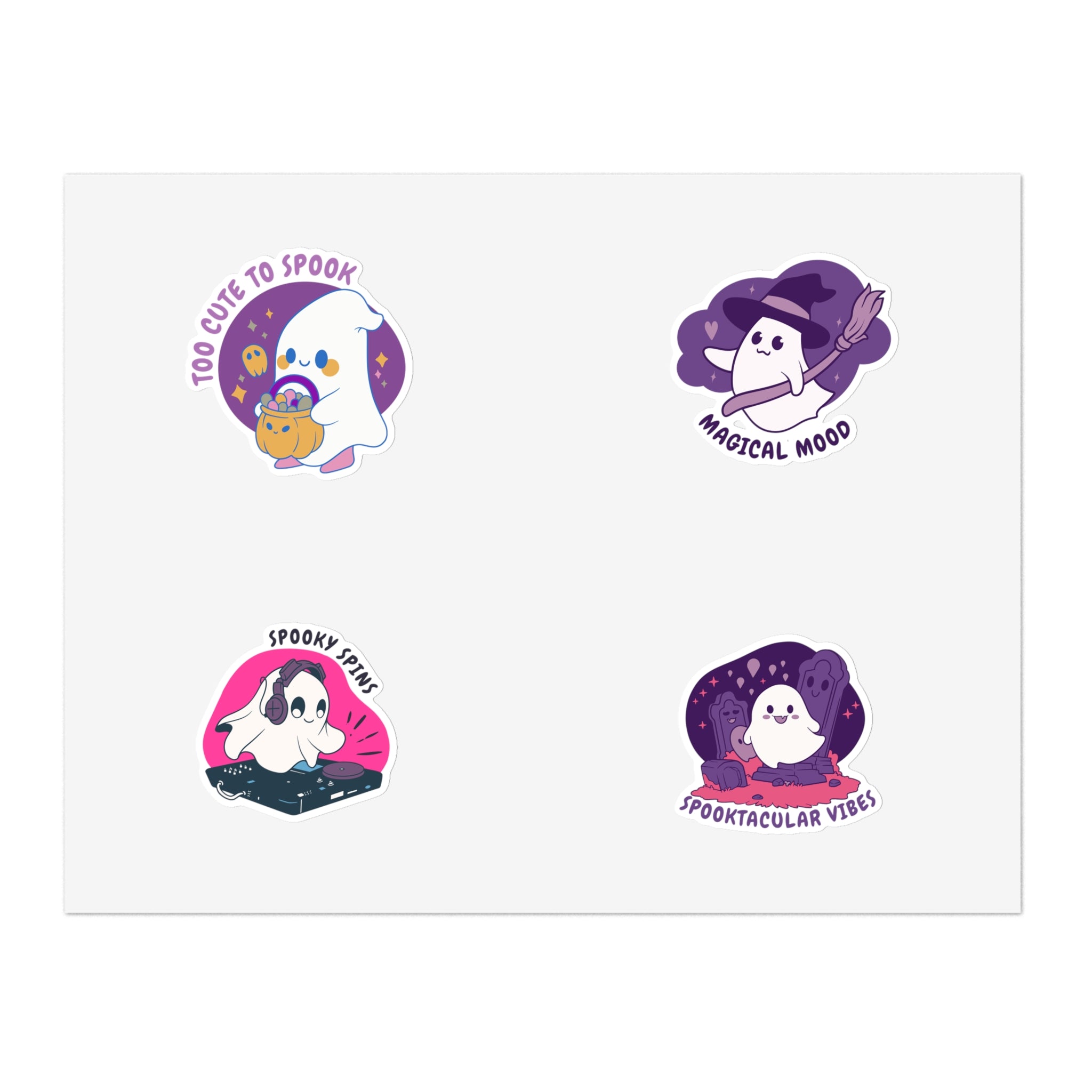 Magical Sticker Sheet Bundle 5 - Cute Halloween Stickers Aesthetic, Perfect for Journals, Scrapbooking, Gift Wrapping, Kids' Crafts, and Halloween Decor