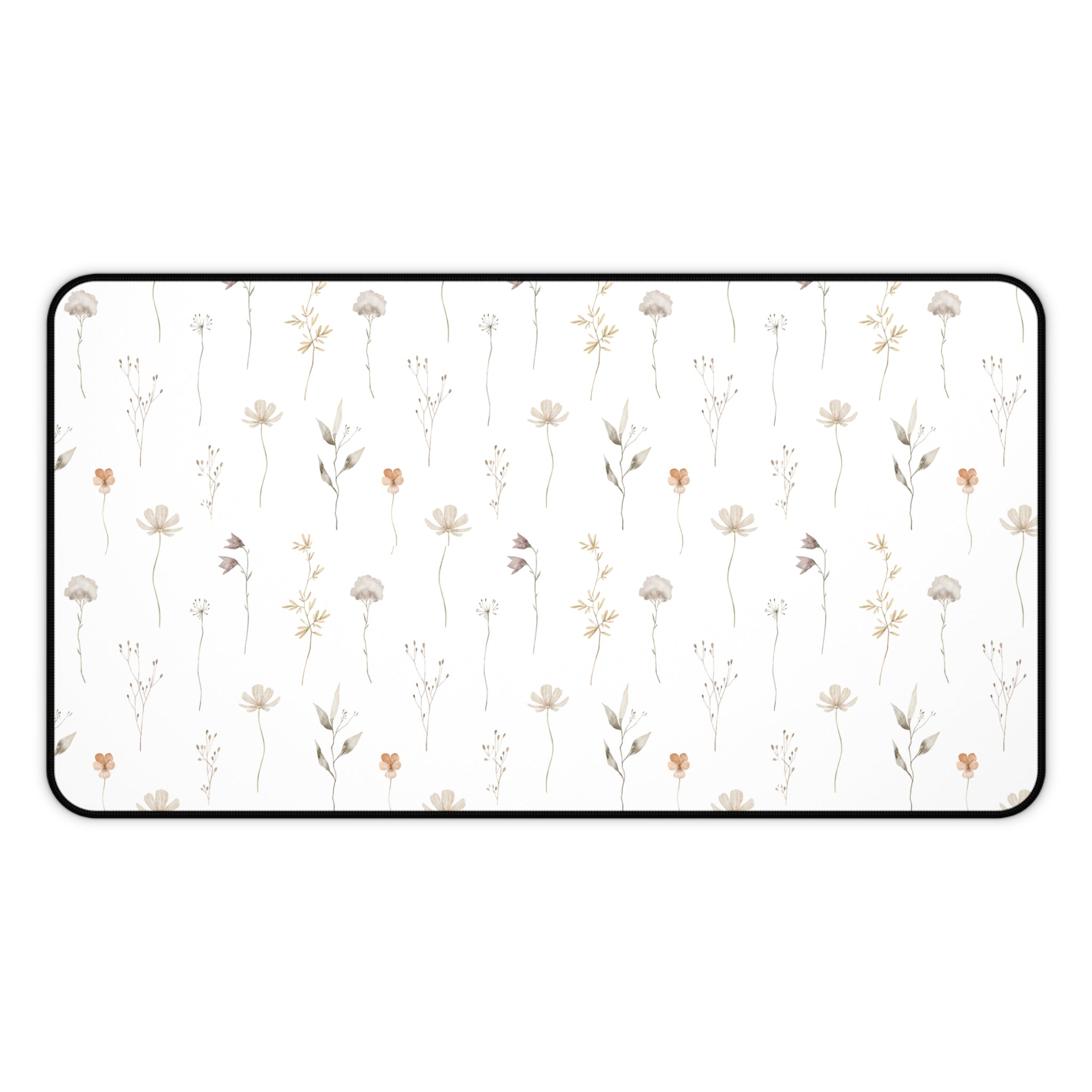 Minimalist Floral Desk Mat | Neutral Office Decor | Aesthetic Mouse Pad | Modern Workspace Gift