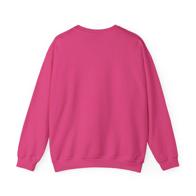 Back view of pink unisex vintage Santa crewneck holiday sweatshirt by Brew’d Up Designs