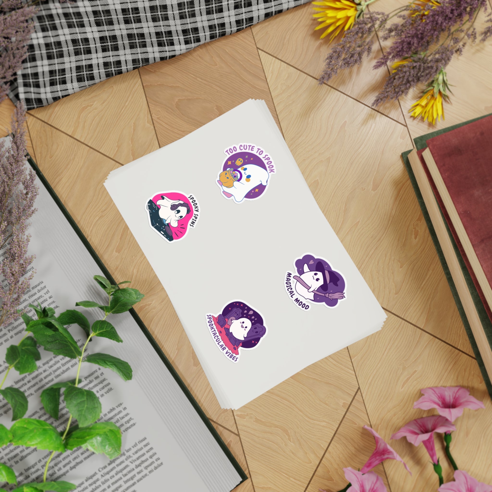Magical Sticker Sheet Bundle 5 - Cute Halloween Stickers Aesthetic, Perfect for Journals, Scrapbooking, Gift Wrapping, Kids' Crafts, and Halloween Decor