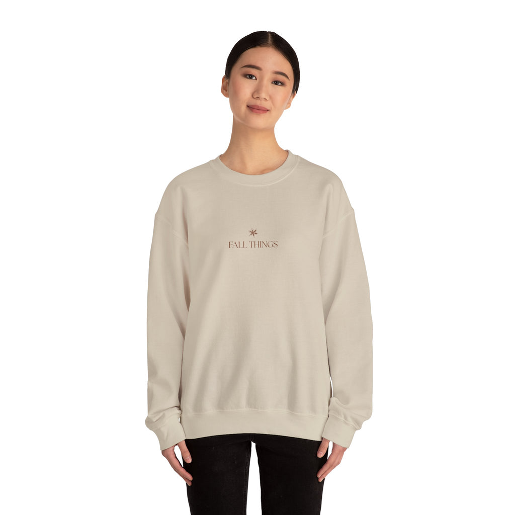 Fall Things Sweatshirt - Cozy Minimalist Autumn Crewneck for Coffee Lovers and Homebodies