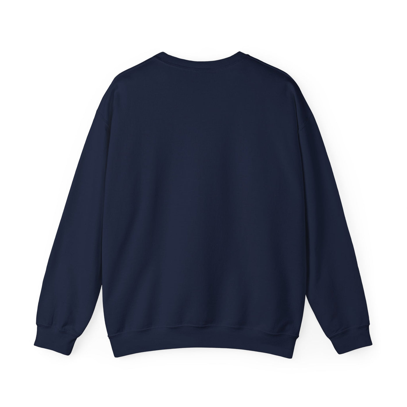 Vintage Santa Crewneck navy blue holiday sweatshirt back view by Brew’d Up Designs