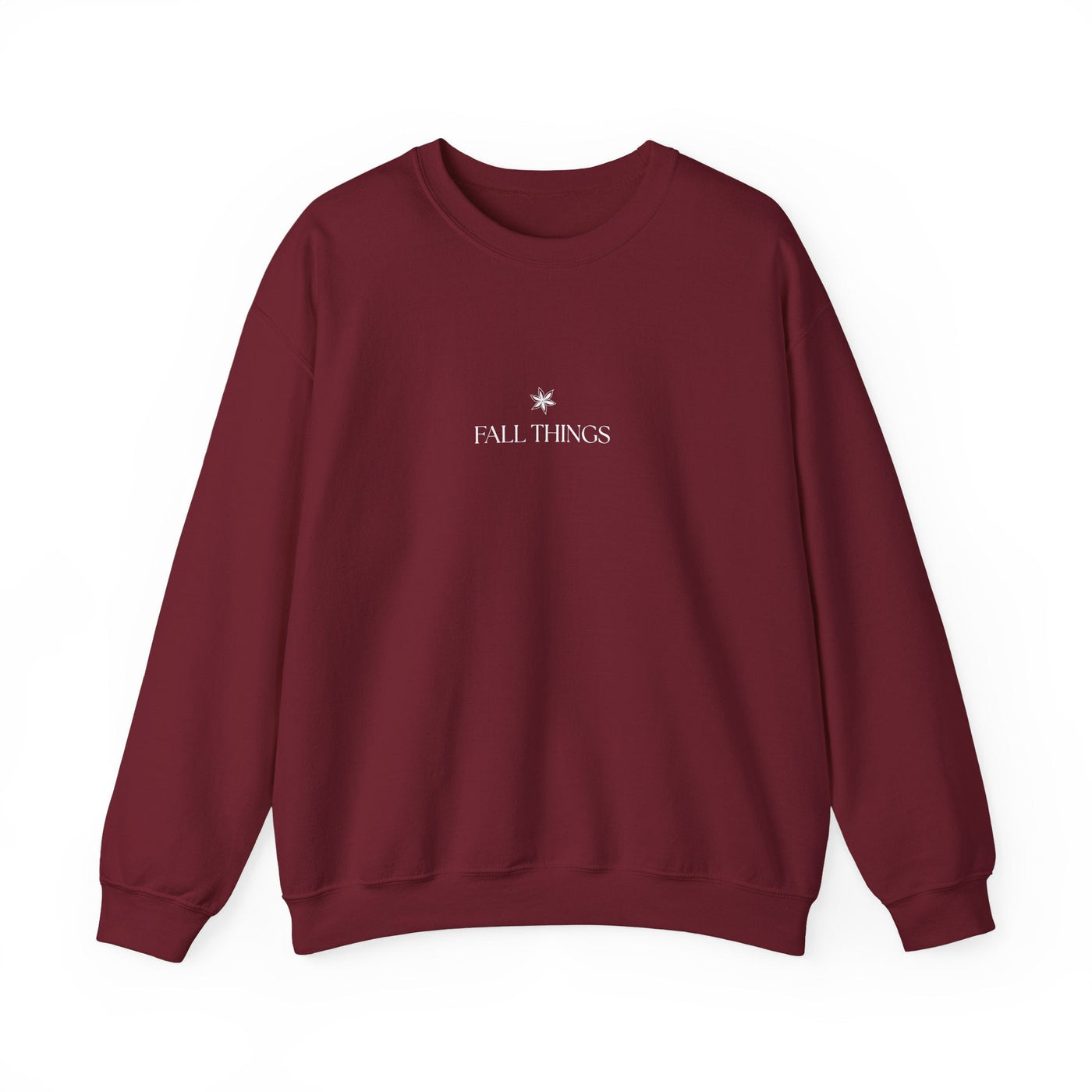 Maroon Fall Things Sweatshirt with minimalist design for cozy autumn wear
