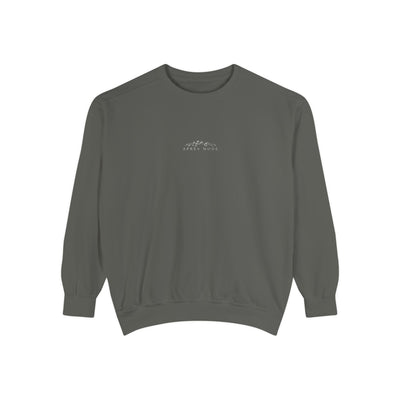 Unisex mountain skiing embroidered sweatshirt in dark gray with relaxed fit and ribbed cuffs and hem